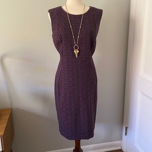 Calvin Klein purple and black sheath dress